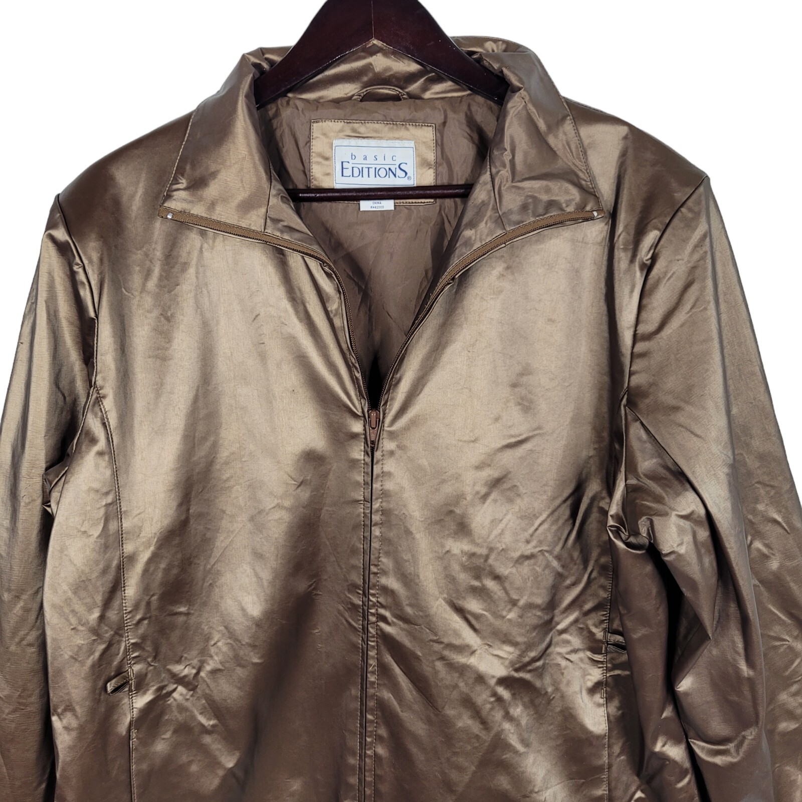 Basic Edition Jacket Womens Size Large Bronze Ful… - image 2
