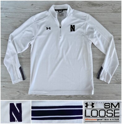 $120 Under Armour Northwestern University Wildcats Quarter Zip NU Stripe  Small