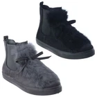 LADIES WOMENS FLAT ANKLE CHELSEA BOOTS PULL ON TRAINERS FLUFFY FUR SNEAKERS SIZE