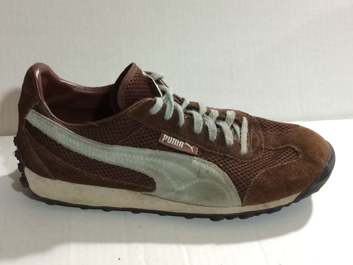 Puma 341964 Womens M Suede Leather Brown Blue Sneaker Shoe Retro Bicycle  Toe