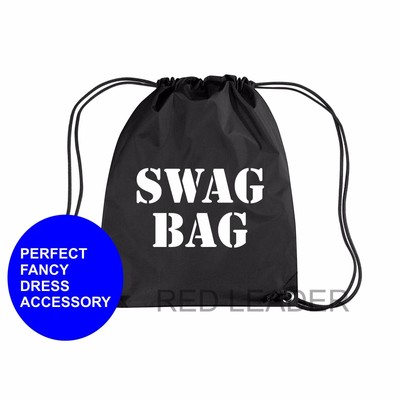 SWAG BAG Printed Gymsac Black Funny Thief Burglar Fancy Dress Costume Hen Party