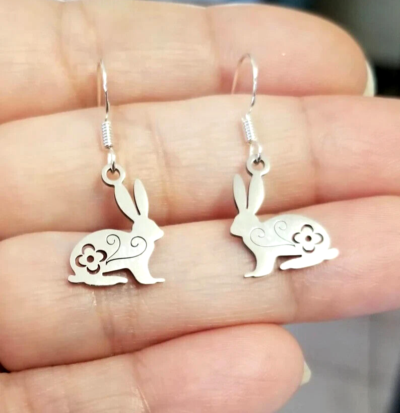 Bonsny Acrylic Drop Dangle Easter Bunny Rabbit Earrings - Lightweight Charm Earrings For Women & Girls