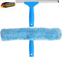Mr.Siga Profi-Fensterreinigungsset – Abzieher & Mikrofaser-Fensterwischer, 25 Cm