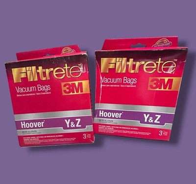 3M Filtrete Hoover Y & Z Micro Allergen Vacuum Cleaner Bags 5 Filters Total