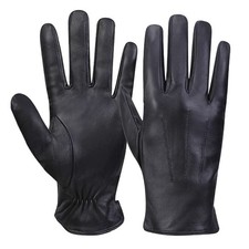 MGGMOKAY Mens Luxury Nappa Lambskin Leather Gloves Cashmere Lining