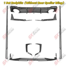 Real Carbon Fiber Side Skirts Rear Spoiler BodyKits For Audi RS7 Sportback 21-26