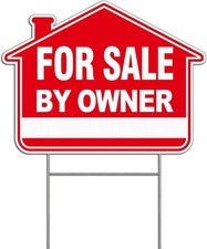 For Sale by Owner Sign with Red-1Pack Stake