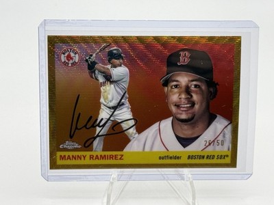 2025 Topps Chrome Platinum Manny Ramirez Gold Wave Refractor /50 Boston Red Sox