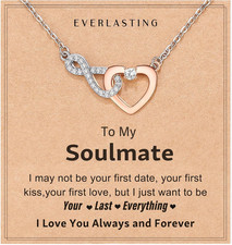 Valentine Day Gift To My Soulmate Necklace Heart for Women Everlasting Heart