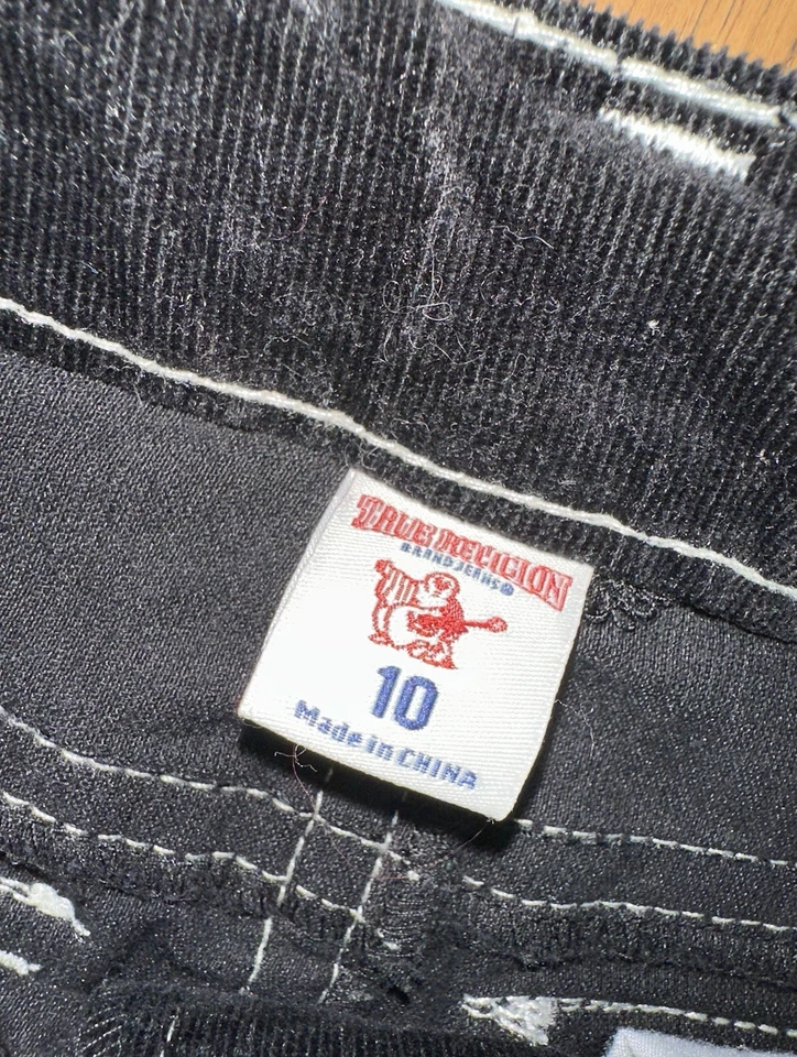 Pantalones True Religion Niñas Talla 10 Negro Pana Ajustados Rectos Foto 4 de 4