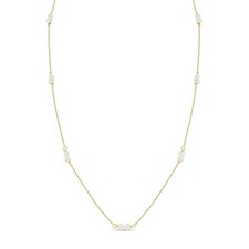 Double 3mm Freshwater Cultured Pearls 16" Kids/Teen Necklace - 14k Gold