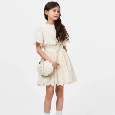 Molo Ritza Top Bianca Skirt  Ivory Eyelet Broderie Anglaise Outfit Set 12-14 NWT