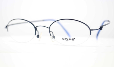 Argus Germany Brille Dunkel Blau Oval Metall Draht Silhouette Spiral Feder 3206