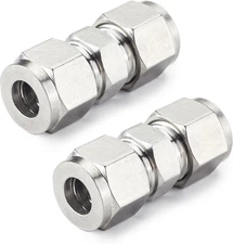 Stainless Steel Compression Tube Fitting, Union, 10Mm Tube OD (2 Pcs)
