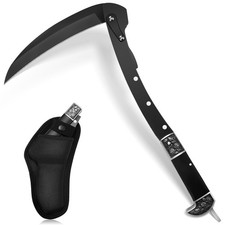 WILLBOND Black Sharp Folding Sickle Garden Tool Portable Safety Grass Hand Si...