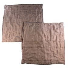 West Elm Set Of 2 Lush Tack Stitch Euro Sham Pink Quilted Pillow Cover Bedding