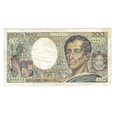 France, 200 Francs, Montesquieu, 1992, J.116999873, TB+, Fayette:70.12b, KM:155b - Photo 1/2