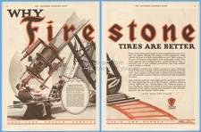 1926 Royal Observatory Greenwich England Firestone Tire Vintage Magazine Art Ad