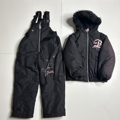 VTG Retro 2 Piece Snow Suit Bratz Doll Theme Kids Size 4/5 Black Jacket Rare
