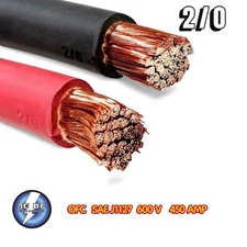 Welding Cable Red Black 2/0 GAUGE COPPER WIRE SAE J1127 CAR BATTERY SOLAR 