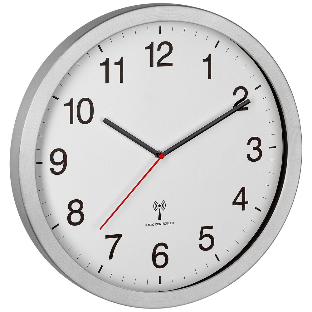 TFA Dostmann 60354502 Funk Wanduhr 400 mm x 50 mm x 400 mm Silber Groes D 10990₽
