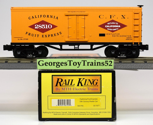 MTH RAILKING #28510 CFX CALIFORNIA FRUIT EXPR SIGLO XIX 34' FRIGORÍFICO 30-7877 NUEVO EN CAJA | Condition: Used