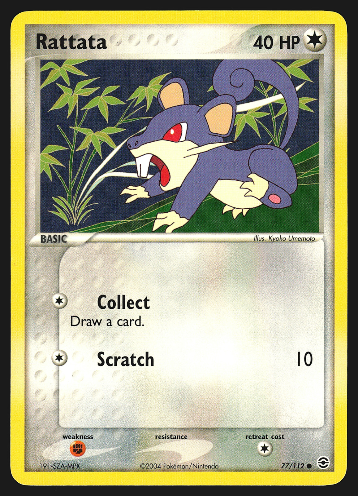 Rattata 77/112 EX FireRed & LeafGreen Pokemon Card NM