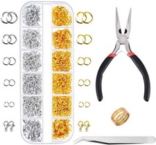 1200Pcs Jump Rings Jewelery Making Supplies, Paxcoo Necklace Repair kit with Op