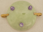 JAPAN 1950'S HANDPAINTED 3 FOOTED BOWL CANDY DISH GREEN PURPLE GOLD 5 1/2" — photo 4