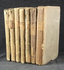 1818-19 WORKS of LORD BYRON, CHILDE HAROLD PILGRIMAGE, 7Vols, ORIGINAL BOARDS