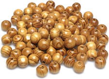 300 pieces12mm Wooden Beads Natural Round Striped Wood Beads Light Brown Assorte