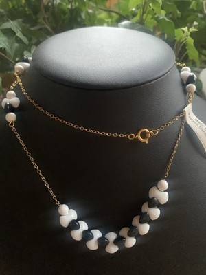  lange Glieder-Halskette Amer. Double, Glassteinchen - Modeschmuck,,     !533