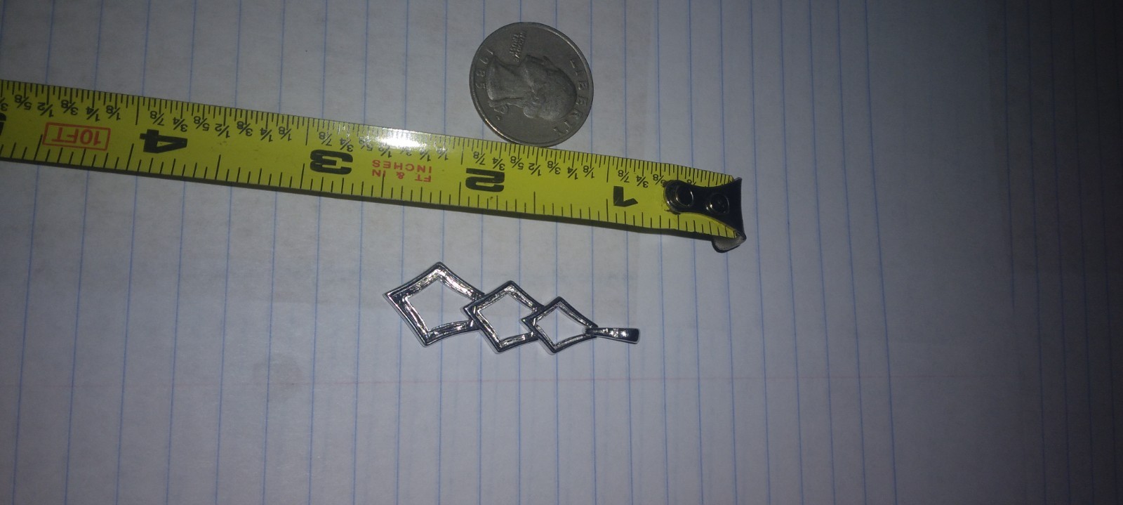 Sterling silver Diamond Shape Pendent / sterling … - image 3