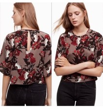 Aritzia Women s Wilfred Cambrai Floral Print Blouse, Size M