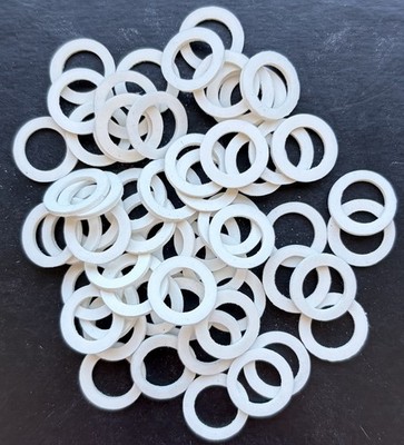 Weiße Silikonscheiben 12,7 mm O/D x 8,4 mm I/D x 1 mm Thk, verschiedene Mengen