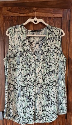 Rose & Olive Bluse L Grün/blau/schwarz