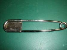 Huge Oversized Safety Pin Kilt Shawl Pin Silver Tone 5" Long 18 