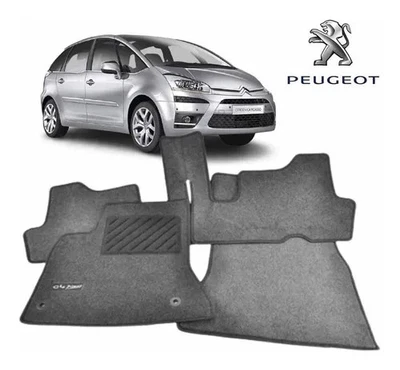 JEU DE TAPIS MOQUETTE AIGUILLETEE C4 PICASSO I NOIR d'origine Citroën 9464GR - Photo 1/4