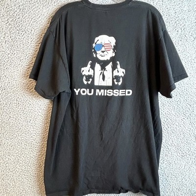 Donald Trump Middle Finger Presidential T-Shirt  You Missed  Humor Tee Size L