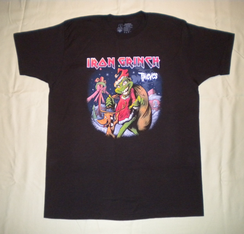 Dr Seuss Iron Maiden IRON GRINCH Album Art The Grinch Stole Christmas T-SHIRT - 第 2/5 張圖片
