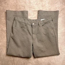 Vintage 70s Farah Tan Brown Polyester Formal Pants Slacks Retro Party Disco