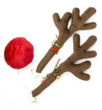 17 Reindeer Christmas Car Kit Products, Antlers with Jingle Rubber Padded