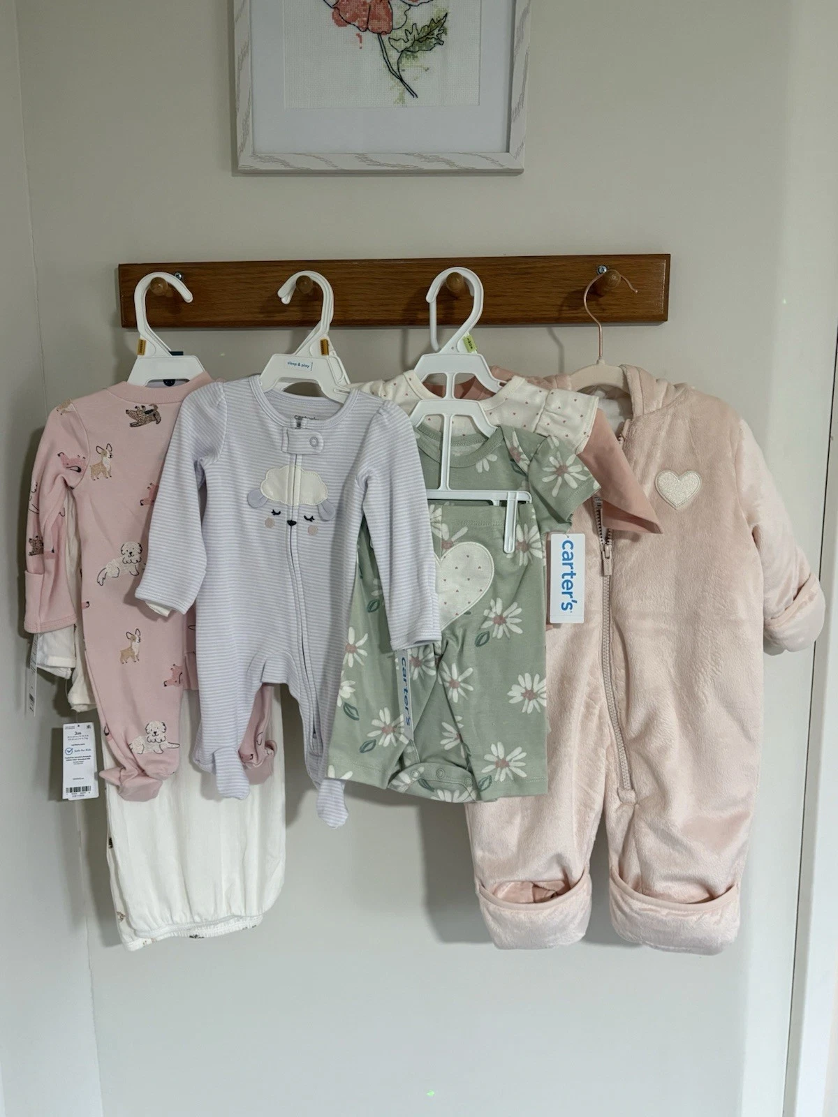 Baby Girl Newborn, 0-3, 3-6 Months New Clothes Large Lot Of 7 Carters