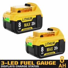 2Pack Lithium Ion Battery For DeWalt 20V 20 Volt Max 8.0AH DCB205 DCB206 DCB200