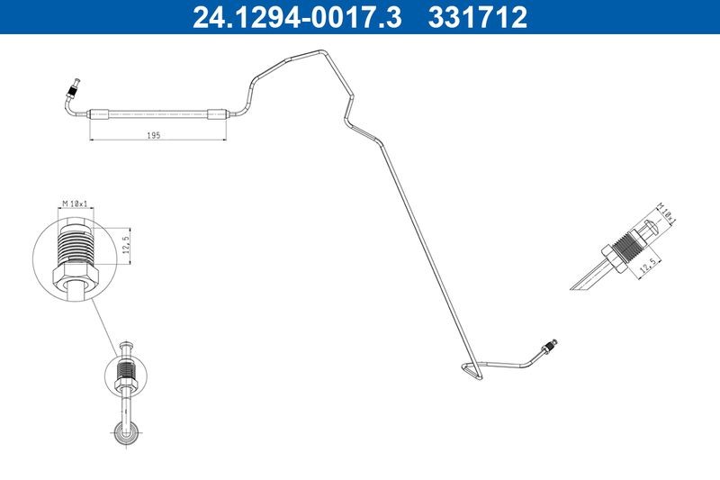 Flexible de frein ATE pour remplacer une durite usée sur circuit arrière Renault