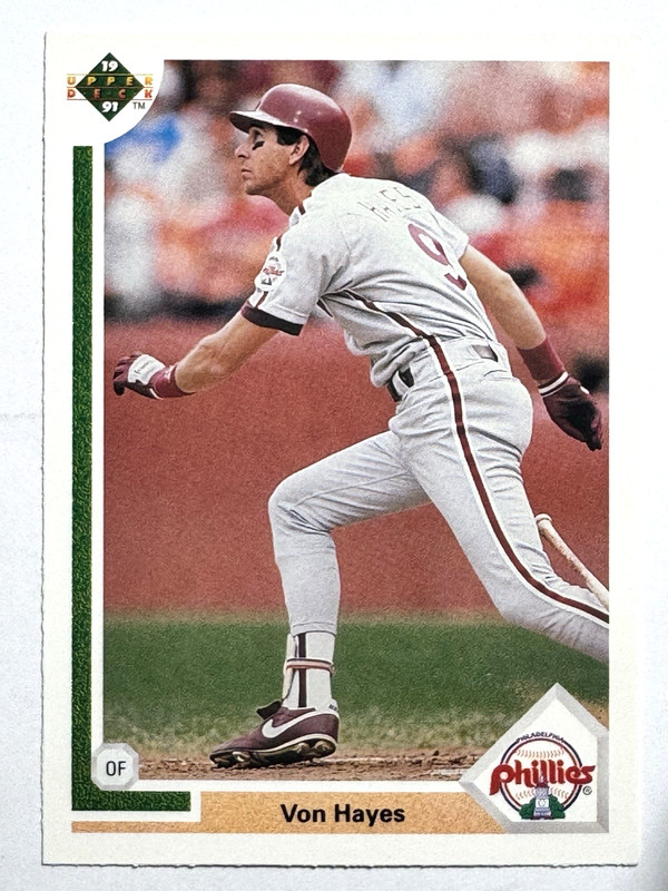 VON HAYES Philadelphia Phillies 1991 Upper Deck Baseball Card #368