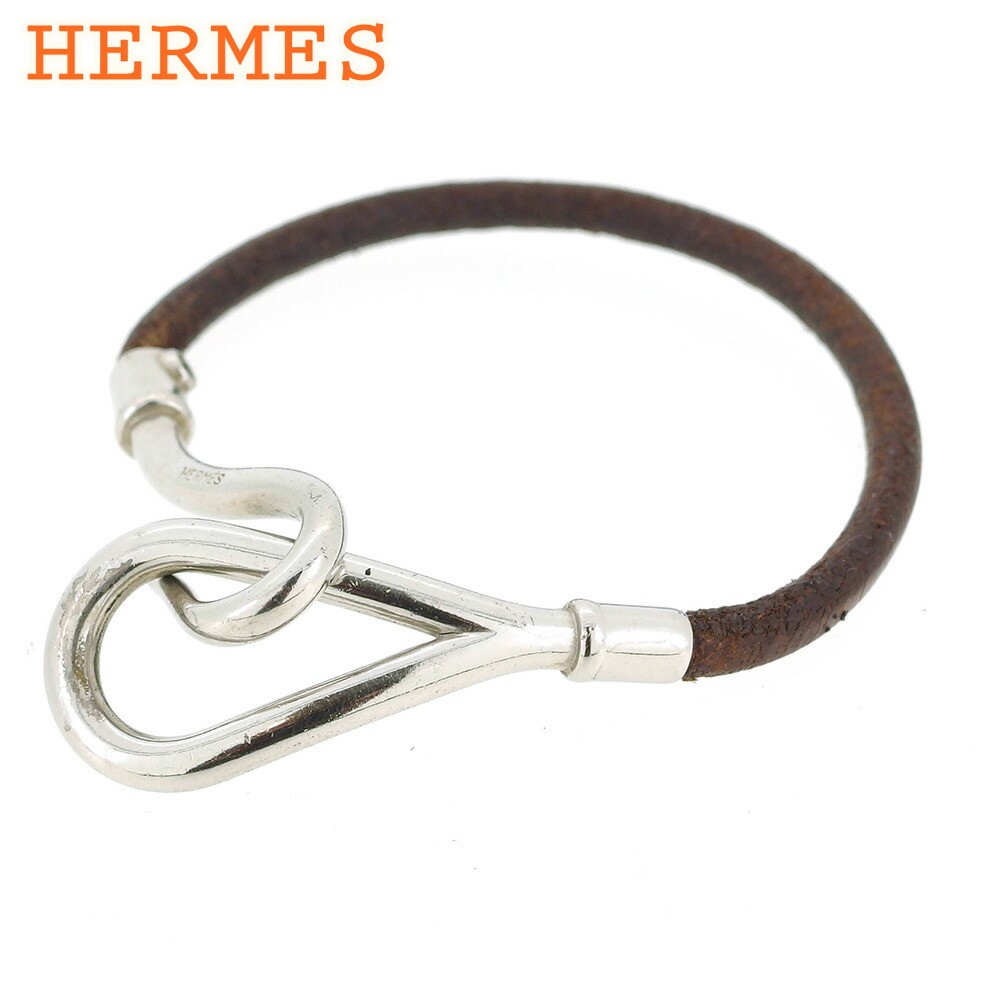 Hermes Jumbo Silver Brown Men's Pre-Owned Bracelet Y0719
