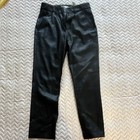 ZARA Women's Black Faux Leather Pants XS Slim Straight Mid Rise 28" Inseam — photo 1