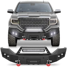 For 2016-2018 GMC Sierra 1500 Pickup Front Bumper w/ Sensor Holes & Winch Plate