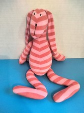 Crocodile Creek Plush Stuffed Animal Max & Lulu Bunny Rabbit Pink & Red Striped